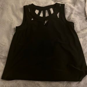 A.U.W Black Sleeveless Tank